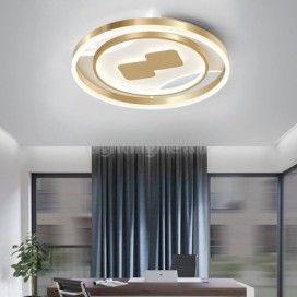 Modern Round Flush Mount Ceiling Light Bedroom Living Room