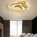 Gold Dolphin Flush Mount Ceiling Light Bedroom Kids Room