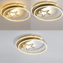 Moon Star Flush Mount Ceiling Light Gold Acrylic Light Fixture Bedroom Kids Room