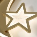 Moon Star Flush Mount Ceiling Light Gold Acrylic Light Fixture Bedroom Kids Room