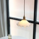 Modern Lace Glass Pendant Light Single Head Pendant Lamp Living Room Bedroom