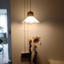 Modern Lace Glass Pendant Light Single Head Pendant Lamp Living Room Bedroom