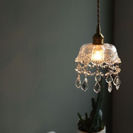 Elegant Glass Pendant Light Single Head Mini Pendant Light Living Room Bedroom