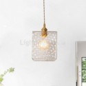 Water Pattern Glass Pendant Light Brass 1 Light Pendant Lamp Living Room Bedroom