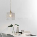 Water Pattern Glass Pendant Light Brass 1 Light Pendant Lamp Living Room Bedroom