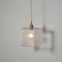 Water Pattern Glass Pendant Light Brass 1 Light Pendant Lamp Living Room Bedroom