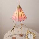 Glass Pendant Light Retro Petal Light Fixture Living Room Bedroom