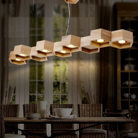 7 Light Wood Modern/ Contemporary Pendant Light