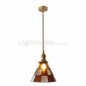 Retro Lattice Glass Pendant Lamp Lighting Living Room Bedroom