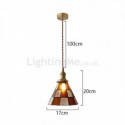 Retro Lattice Glass Pendant Lamp Lighting Living Room Bedroom