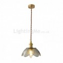 1 Light Glass Pendant Light Retro Style Decorative Flower Pendant Lamp Bedroom Living Room