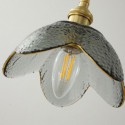 1 Light Glass Pendant Light Retro Style Decorative Flower Pendant Lamp Bedroom Living Room