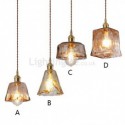 Unique Mini Glass Pendant Light Amber Color Decorative Lighting Bedroom Living Room