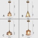 Unique Mini Glass Pendant Light Amber Color Decorative Lighting Bedroom Living Room