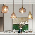 Unique Mini Glass Pendant Light Amber Color Decorative Lighting Bedroom Living Room