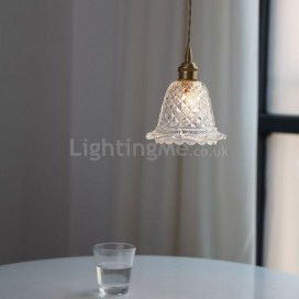 Modern Flower Glass Pendant Light 1 Light Decorative Light Fixture Bedroom Living Room