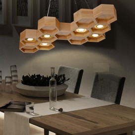 6 Light Wood Modern/ Contemporary Pendant Light
