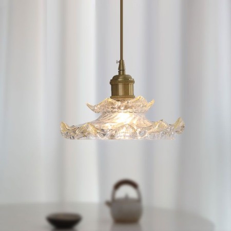 Glass Pendant Light Lotus Glass Pendant Lamp Bedroom Living Room