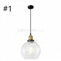 Contemporary Glass Pendant Light Round Water Pattern Glass Pendant Lamp Bedroom Living Room