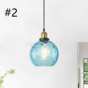 Contemporary Glass Pendant Light Round Water Pattern Glass Pendant Lamp Bedroom Living Room