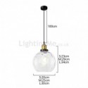 Contemporary Glass Pendant Light Round Water Pattern Glass Pendant Lamp Bedroom Living Room