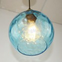 Contemporary Glass Pendant Light Round Water Pattern Glass Pendant Lamp Bedroom Living Room