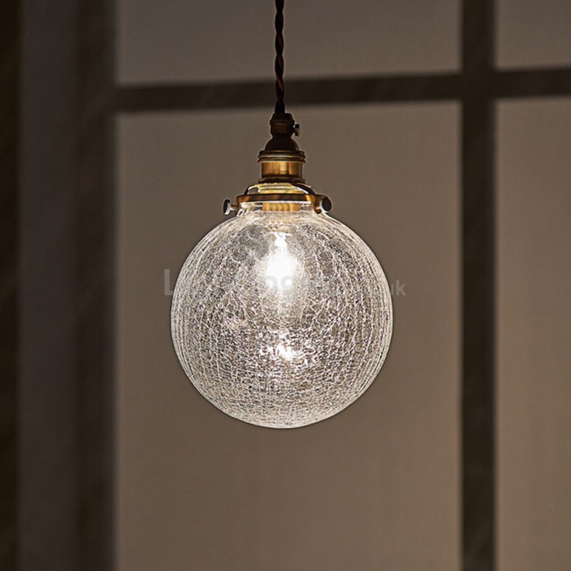 Modern Crackle Glass Pendant Light Ceiling Hanging Pendant Light