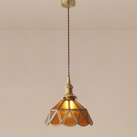 Retro Glass Pendant Light Glass Ceiling Light Bedroom Living Room