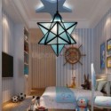 European Stained Glass Pendant Light Creative Star Pendant Lamp Bedroom Living Room