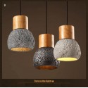 Retro / Vintage Wood Cement Pendant Light