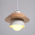 Metal Wood 1 Light Pendant Light