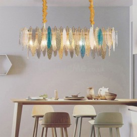 Rectangle Glass Pendant Light Modern Glass Ceiling Light Living Room Kitchen