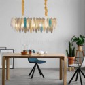 Rectangle Glass Pendant Light Modern Glass Ceiling Light Living Room Kitchen