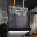 Rectangle Glass Pendant Light Modern Glass Ceiling Light Living Room Kitchen