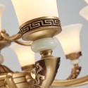 6 Light Retro Traditional Zinc Alloy Luxury Chandelier with Glass Shade