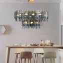 Modern Round Glass Pendant Light Elegant Glass Chandelier Living Room Bedroom