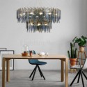 Modern Round Glass Pendant Light Elegant Glass Chandelier Living Room Bedroom