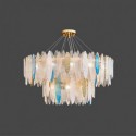 Modern Round Glass Pendant Light Elegant Glass Chandelier Living Room Bedroom