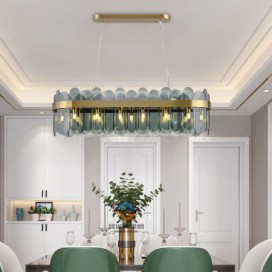 Minimalist Glass Pendant Light Unique Color Rectangle Ceiling Light Living Room Kitchen Island