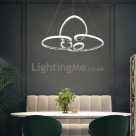 Modern Acrylic Pendant Lamp Heart Twist Light Fixture Bedroom Living Room