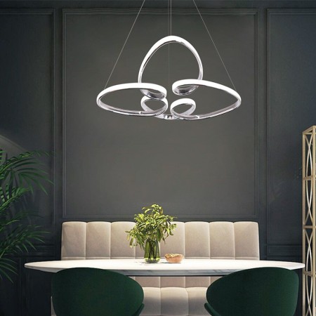 Modern Acrylic Pendant Lamp Heart Twist Light Fixture Bedroom Living Room