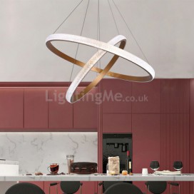 Minimalist Pendant Lamp Acrylic Double Rings Light Fixture Bedroom Living Room