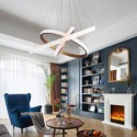 Minimalist Pendant Lamp Acrylic Triple Rings Light Fixture Bedroom Living Room