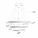 Minimalist Pendant Lamp Acrylic Triple Rings Light Fixture Bedroom Living Room