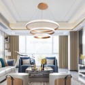 Minimalist Pendant Lamp Acrylic Triple Rings Light Fixture Bedroom Living Room