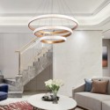 Minimalist Pendant Lamp Acrylic Triple Rings Light Fixture Bedroom Living Room