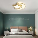 Moon Star Flush Mount Simple Acrylic Ceiling Light Bedroom Kids Room