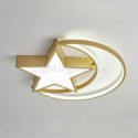 Moon Star Flush Mount Simple Acrylic Ceiling Light Bedroom Kids Room