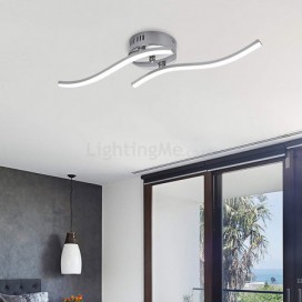 Modern Simple Flush Mount Acrylic Wave Shaped Ceiling Light Bedroom Hallway