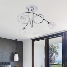 Minimalist Glass Flush Mount 3 Light Ceiling Light Bedroom Living Room